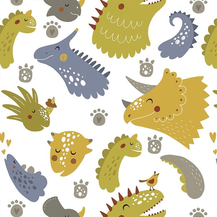Adesivo Papel de Parede - Dinossauros Rosto